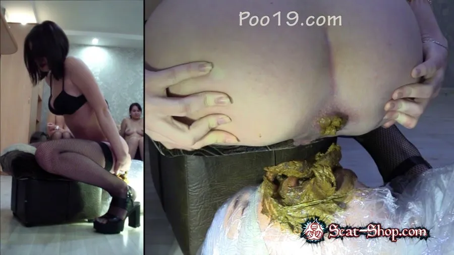 MilanaSmelly - Girls feed mummified slave with shit HD 720p (Face Sitting, Toilet Slavery)