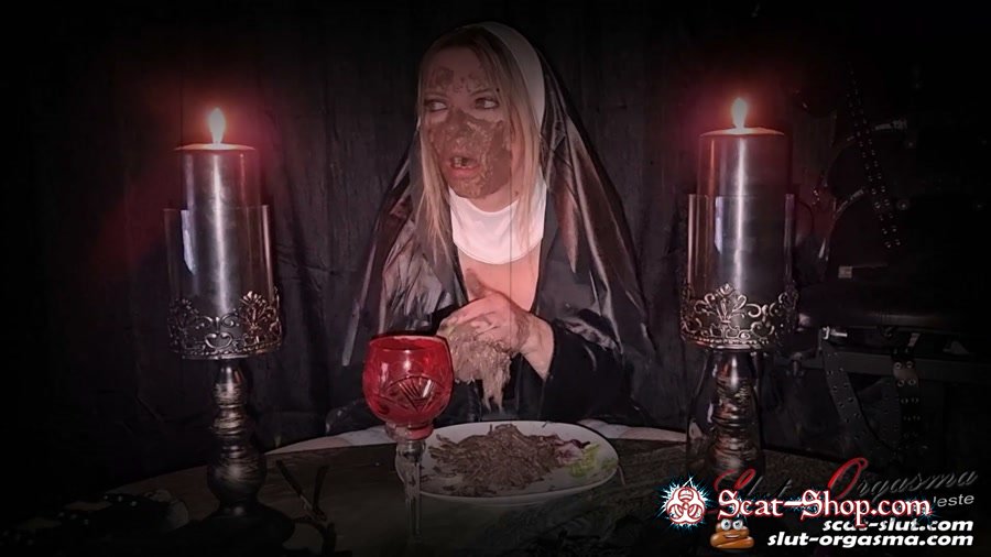 SlutOrgasma - The holy food and scat dinner - The medieval shit puking scat slave 1 - Holy nun extreme shit and puke play [Defecation / 4.83 GB] FullHD 1080p (Fetish, Eat, Solo)