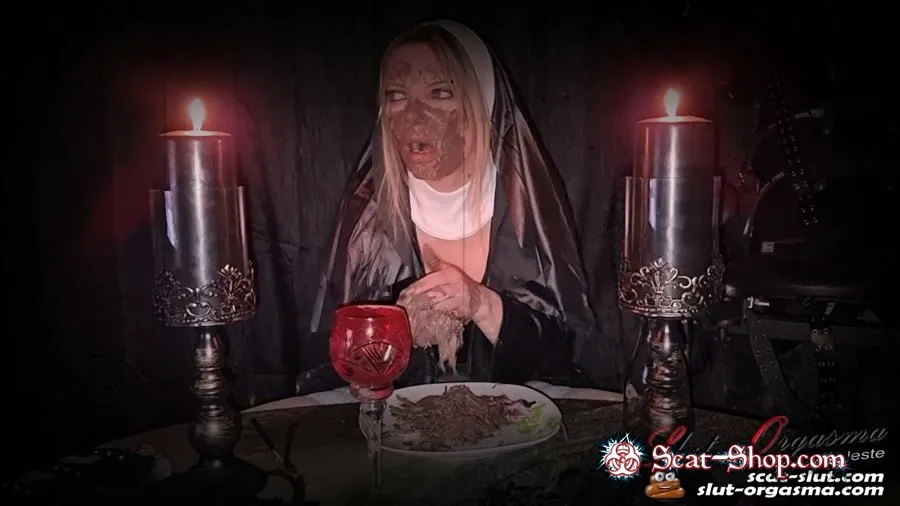 SlutOrgasma - The holy food and scat dinner - The medieval shit puking scat slave 1 - Holy nun extreme shit and puke play FullHD 1080p (Fetish, Eat, Solo)