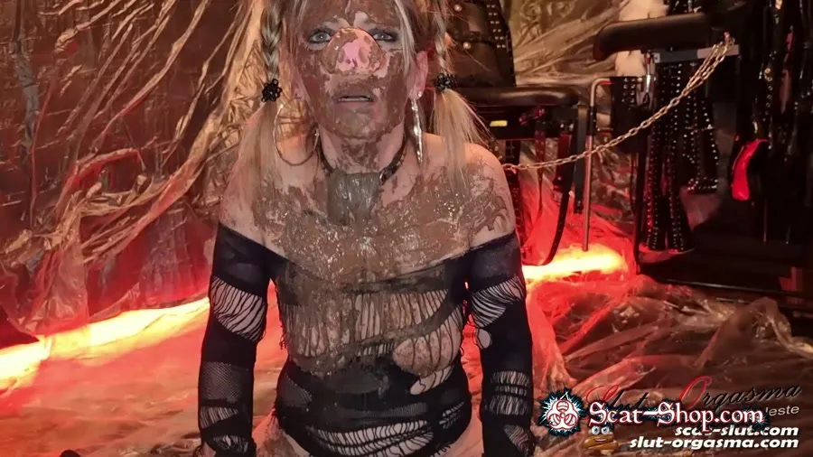 SlutOrgasma - Extreme shit and puke swallowing - Extreme scat pig FullHD 1080p (Masturbation, Solo)