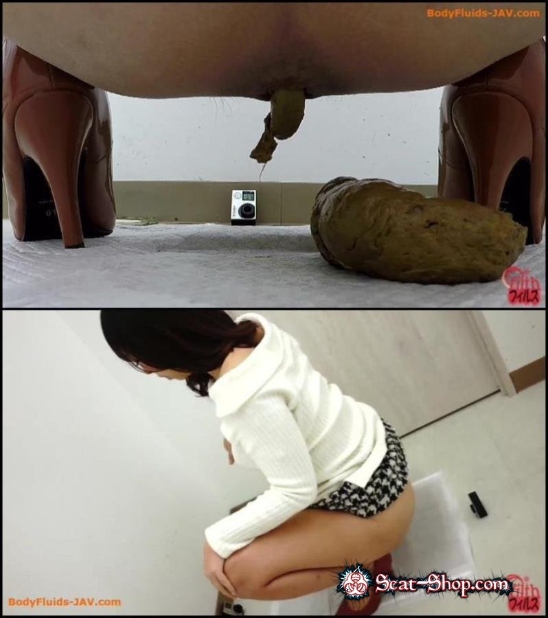 Filming pooping girl from three angles view.   (DLFF-172, Closeup) FullHD 1080p