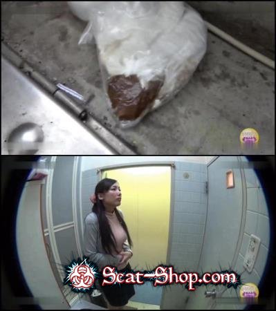 Blocked toilet girls accident defecates in public.   (Defecation, Amateur shitting) FullHD 1080p