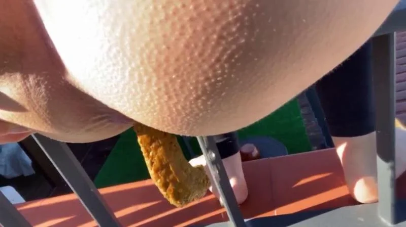 Linda aka VeganLinda - Crazy Shit On Rooftop-Railing (Desperation) HD 720p (Solo, Poop)