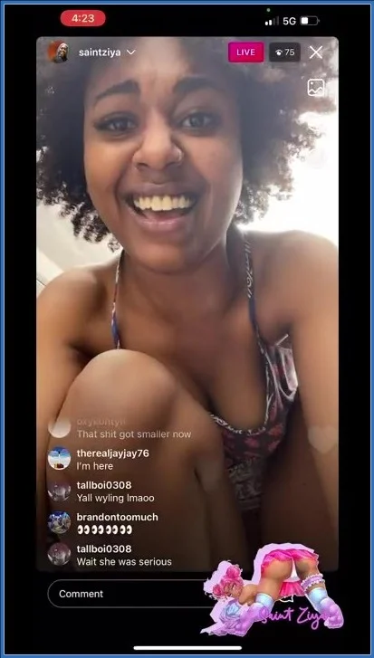 Action: Saint Ziya in Pissing at the Mall on Instagram Live - scat video