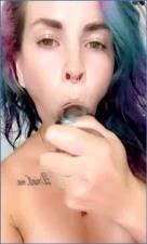 LilbuttLex Uses Glass Plug for Ass to Mouth in Kaviar clip