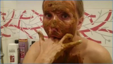Brown Wife Displays Extreme Personal Hygiene in Scat Porn Smearing Clip
