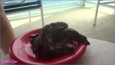 Goddess Ryan's Massive Public Scat and Piss on a Cruise Balcony