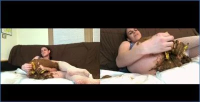 Emily Milk in Banana Butt Magic! 3: Dirty Kaviar and Peeing show