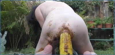 Dirtygardengirl Enema Smearing Orgy - Full Solo Shitty Corn Dildo Bout