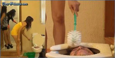 Spanish Latina Domme Valery Locks Down Her Human Toilet Bowl