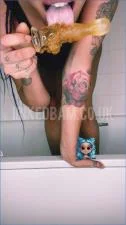 Inked Bambi Gaping and Foodplay - Taste Her Poop in Extreme Scat