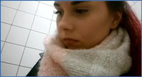 Shit Eating- HotDirtyIvone Stars Sarah in Public Toilet Three Times Piss Scat