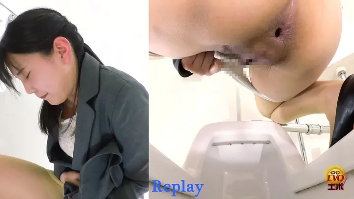 Shy Japanese Office Lady Unawarely Filmed Dropping a Warm Load