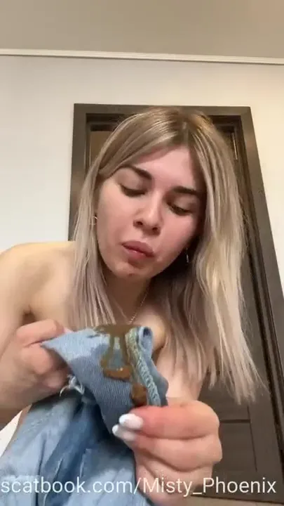 Misty Phoenix Fills Her Shorts in Homemade FemScat Video
